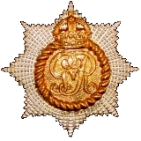 RCR cap badge, Tudor crown, GvR cypher