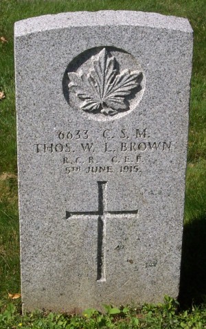 CWGC headstone for C. Sgt.-Maj. Thomas Brown