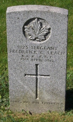 CWGC headstone for Sergt. Frederick Leach
