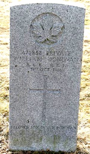 CWGC headstone for Pte William Donovan