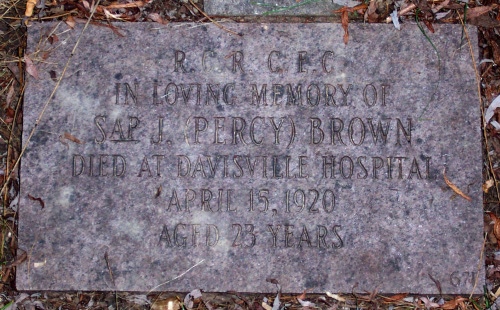 CWGC headstone for Pte John Brown