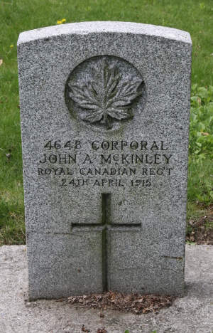 CWGC headstone for Cpl John McKinley