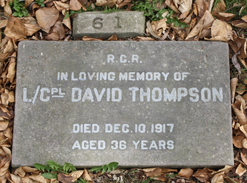 CWGC headstone for Pte David Thompson