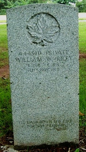 CWGC headstone for Pte William Riley
