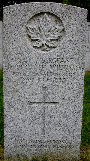 CWGC headstone for Sgt Herbert Wilkinson
