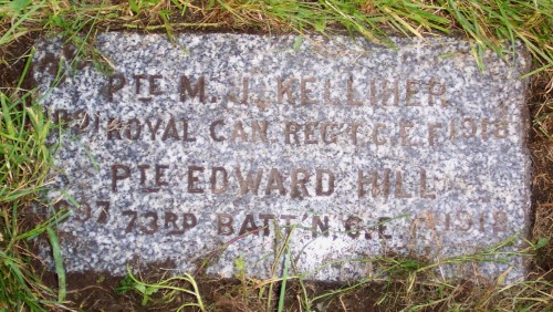 CWGC headstone for Pte Michael Kelliher