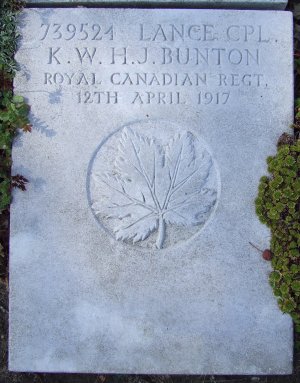 CWGC headstone for L-Cpl Henry Bunton