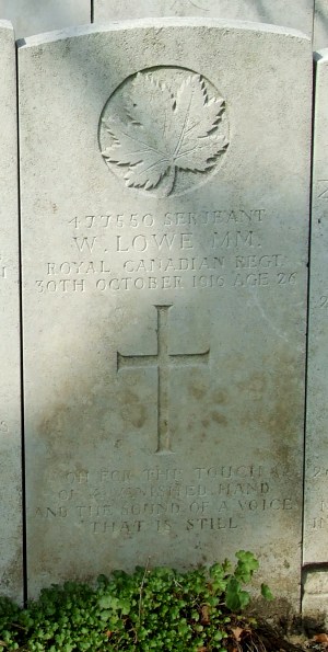 CWGC headstone for Sgt Walter Lowe