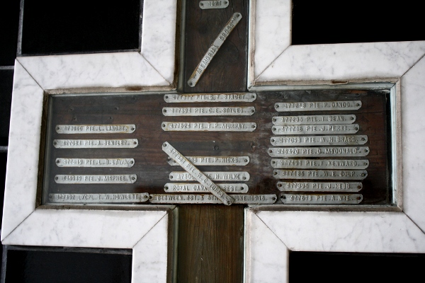 Pte Leo Landry's name can be found on the battlefield memorial cross which is part of the collection in The Royal Canadian Regiment Museum.