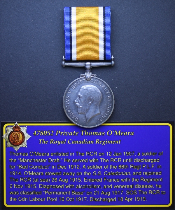 The British War medal awarded to Pte Thomas O'Meara. Photo by Capt Michael O'Leary. (Private collection.)