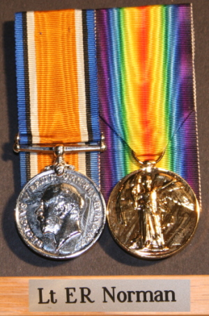 Medals awarded to Lieut. Earl Redding Norman, as displayed in The Royal Canadian Regiment Museum.