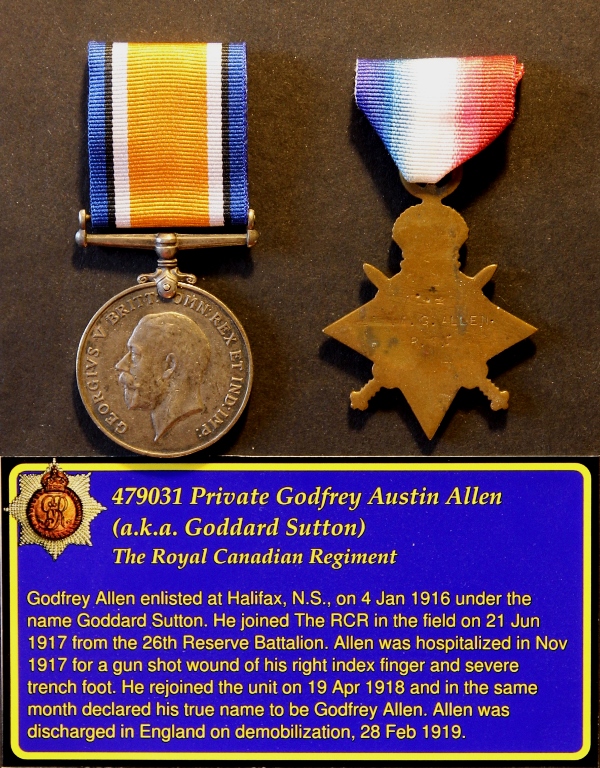 The British War Medal awarded to Private Geoffrey Austin Allen for his First World War service. Butler would also have received the Victory Medal.