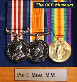 Medal group attributed to Private Clifford Moss in The Royal Canadian Regiment Museum.