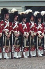 The 78th Highlanders, a ceremonial re-enactment unit at the Citadel, Halifax.